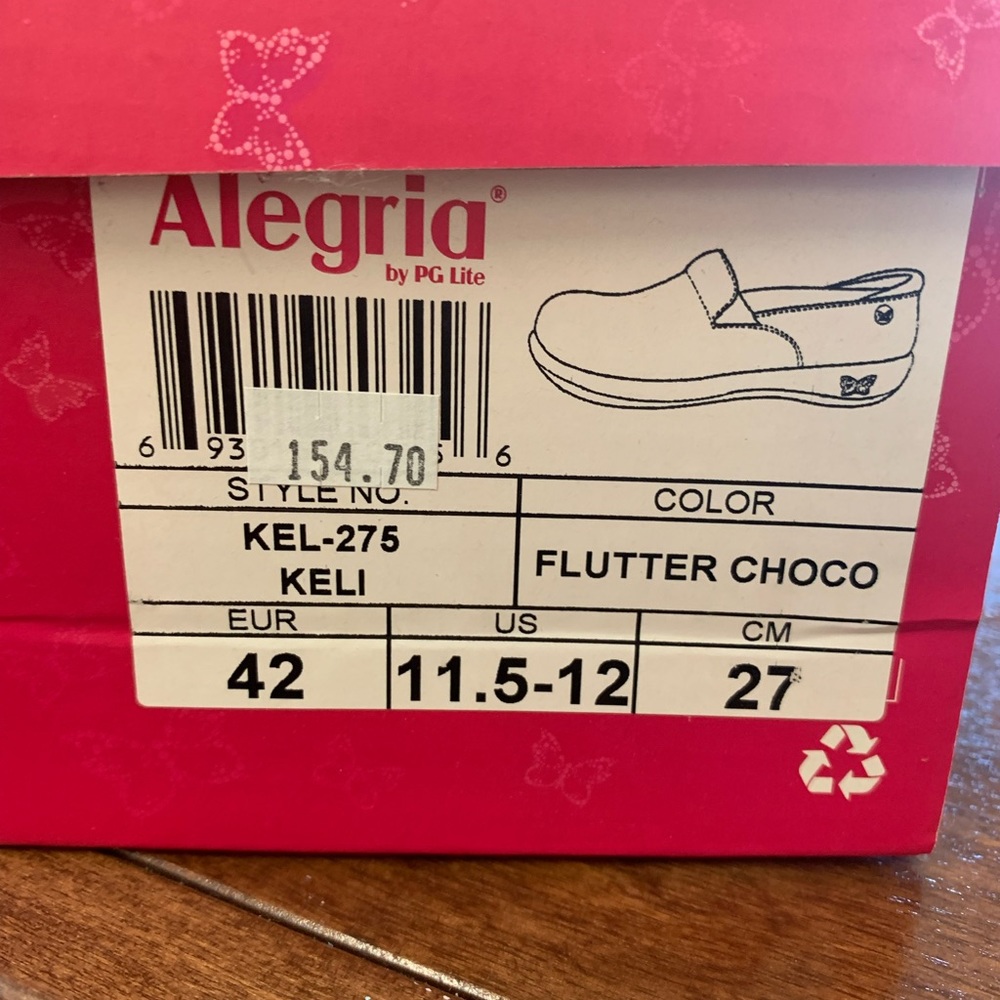 Alegria size 42 Womens (11.5-12) Flutter choco Brand new